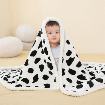 Мультяшное свежее мягкое Детское одеяло из овечьего флиса, двухслойное утолщенное одеяло, диван, Офисная шаль для ворса, одеяло
