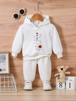 Одежда Для Новорожденных Мальчиков и девочек, осенняя мода Для новорожденных, Топ с принтом скелета на Хэллоуин + Штаны Для Малышей, Одежда для малышей, 0-36 М