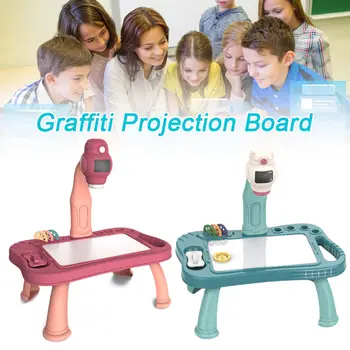 Умный проектор Детский стол для рисования, развивающий творческие способности, игровые тарелочки для отжима для игр в классе детского сада HANW88