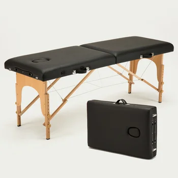 Складная кровать для салона красоты Профессиональные портативные столы для спа-массажа Складные с сумкой Мебель для салона Деревянная 185x60 /185x70 см