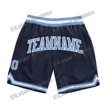 Персонализированное название: темно-синие мужские баскетбольные шорты с 3D-принтом, молодежные летние спортивные шорты из дышащей сетки LQD15