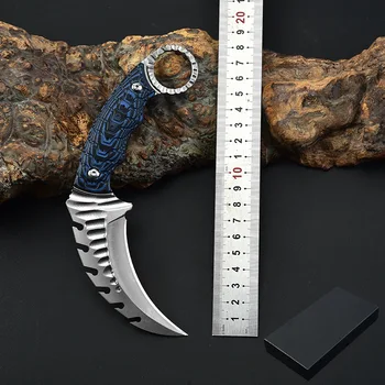 Керамбитовый нож с лезвием D2, портативный армейский нож для джунглей, спасающий жизнь на открытом воздухе