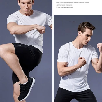 Мужские спортивные футболки для бега с короткими рукавами, быстросохнущая баскетбольная тренировочная рубашка для фитнеса, мужская дышащая эластичная спортивная одежда