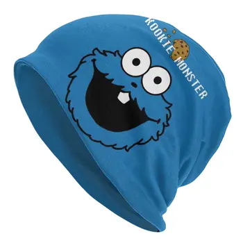 Мультфильм Cookie Monster Bonnet Шапочка Вязаная Шапка Хип-Хоп Унисекс Для Взрослых Забавная Счастливая Улица Сезам Зимние Теплые Тюбетейки Шапочки Шапочка