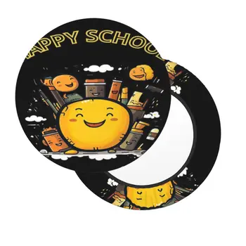 Чехол для подушки круглого барного стула Happy Scholl, декор для Хэллоуина, с эластичным ремешком для круглого стула