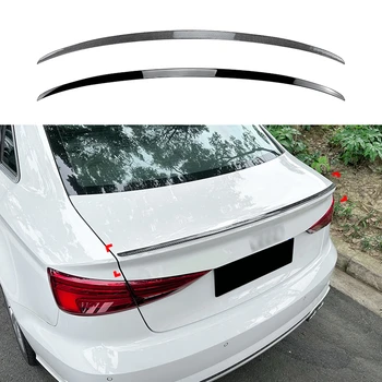 Для Audi A3 S3 8V Седан 2014-2020 4-Дверный S-Образный Задний Спойлер Крышки Багажника, Крыло Из Углеродного Волокна/Глянцевый Черный Выступ Сплиттера Задней Двери