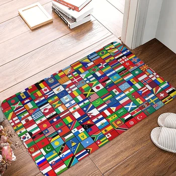 Нескользящий коврик с национальным флагом, кухонный коврик, Флаги мира, ковер на полу, коврик у входной двери, декор в помещении