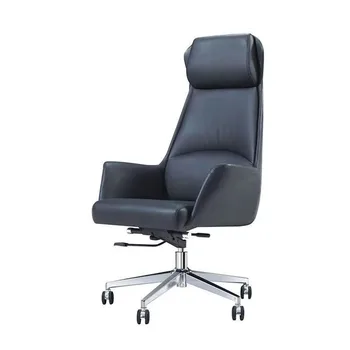 Кожаное Вращающееся офисное кресло С регулируемой высотой, Бесшумный Универсальный шкив, позволяющий долго сидеть Без деформации