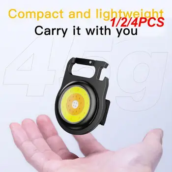 1/2/4ШТ Многофункциональный Мини-Блик COB Брелок Flahlight Light USB Зарядка Кемпинг Аварийная Лампа Сильные Магнитные Ремонтные Работы