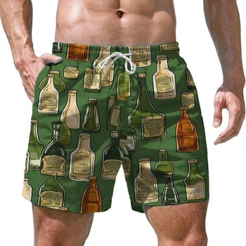 Летние мужские шорты с 3D принтом Drink Bottle Мужские шорты с индивидуальным стилем Мужские шорты Модный тренд Повседневные свободные мужские шорты