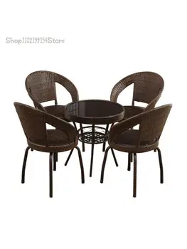 Coagulation - это небольшой тростниковый чайный столик из трех частей, Балконные стулья, уличные стулья, современное одиночное плетение по контракту