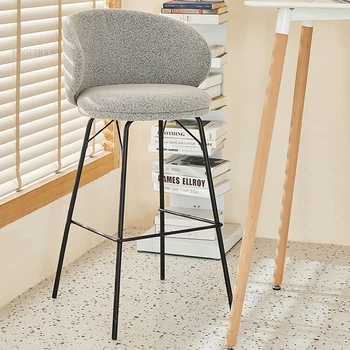 Скандинавский фланелевый барный стул Кухонная барная мебель Металлические Железные стулья с высокими ножками Домашний Дизайнерский табурет на стойке регистрации B