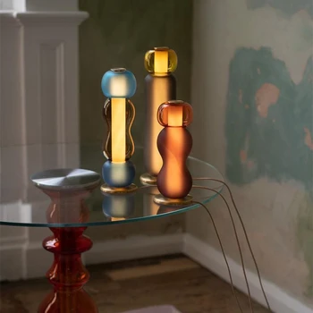 Настольная лампа из скандинавского стекла, красочные подвесные светильники Candy, настенный светильник, Прикроватная лампа для ресторана, кафе, спальни, Домашний Декор, светодиодный светильник
