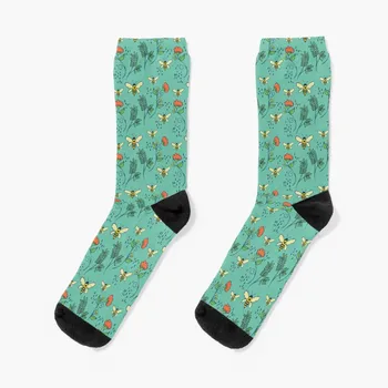 Носки с пчелами и цветами хлопчатобумажные носки мужские Мужские зимние носки гольф