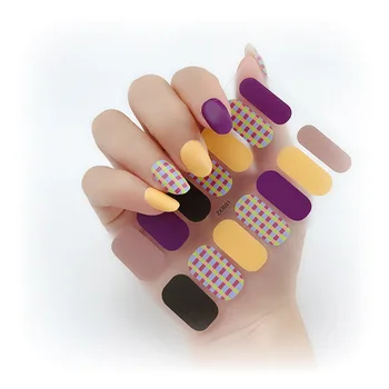 14ШТ гелевых наклеек для ногтей Модные обертывания для ногтей 3D самоклеящиеся маникюрные полоски для дизайна ногтей Украшения для ногтей