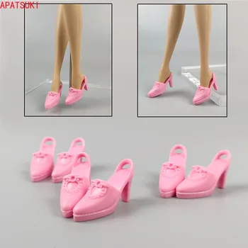 Розовая модная кукольная обувь для куклы Барби, босоножки на высоком каблуке для куклы 1/6 BJD, аксессуары для кукольного домика, Детские игрушки своими руками