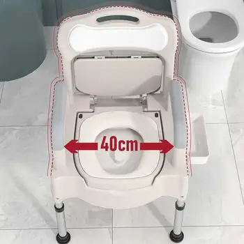 Туалетный стул для пожилых женщин и мужчин в спальне, регулируемый табурет для горшка, мягкая спинка