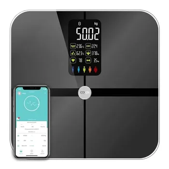 Электронные весы для измерения массы тела и жировых отложений Blueteeth с очень большим ЖК-дисплеем, высокоточные цифровые весы для ванной комнаты