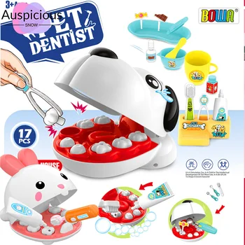 Детский симулятор собаки, стоматолога, домашнего кролика, набор для чистки и пломбирования зубов, игрушка для семейного врача, подарок детям на день рождения